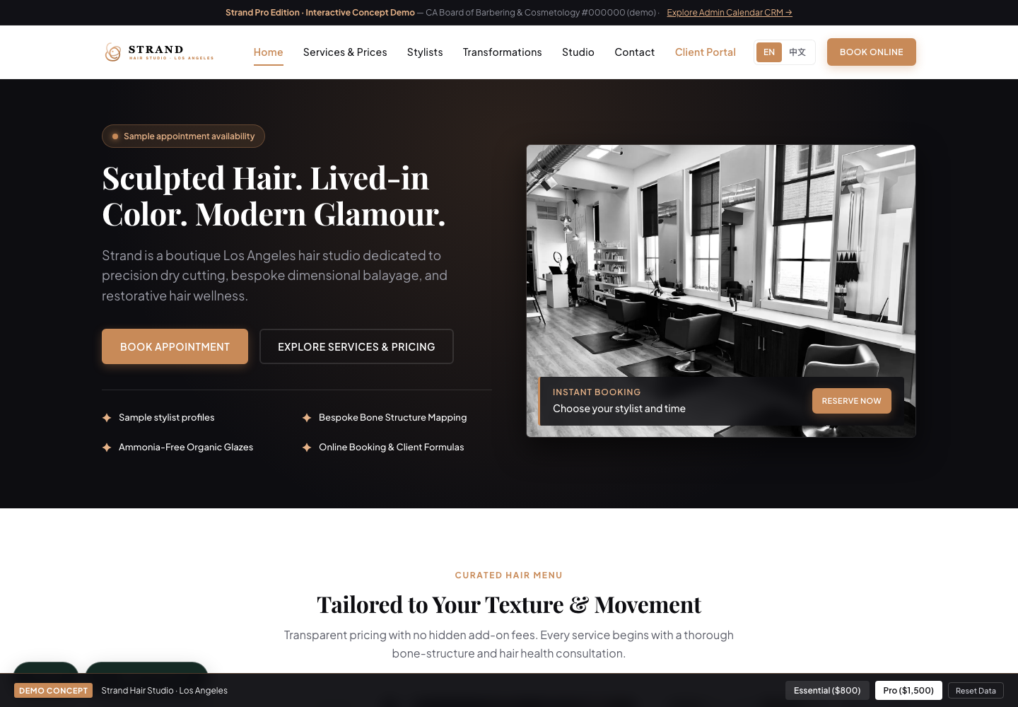 Strand homepage preview