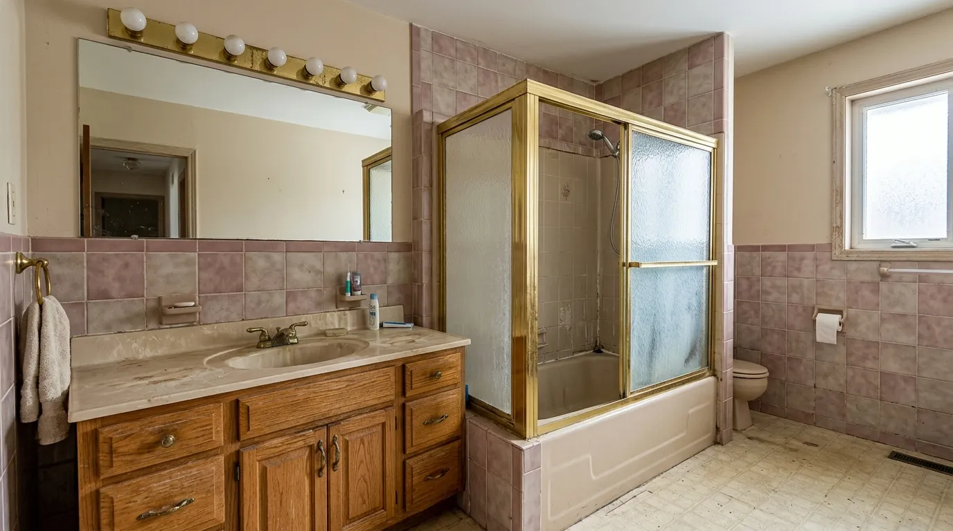 Outdated 1980s Master Bath