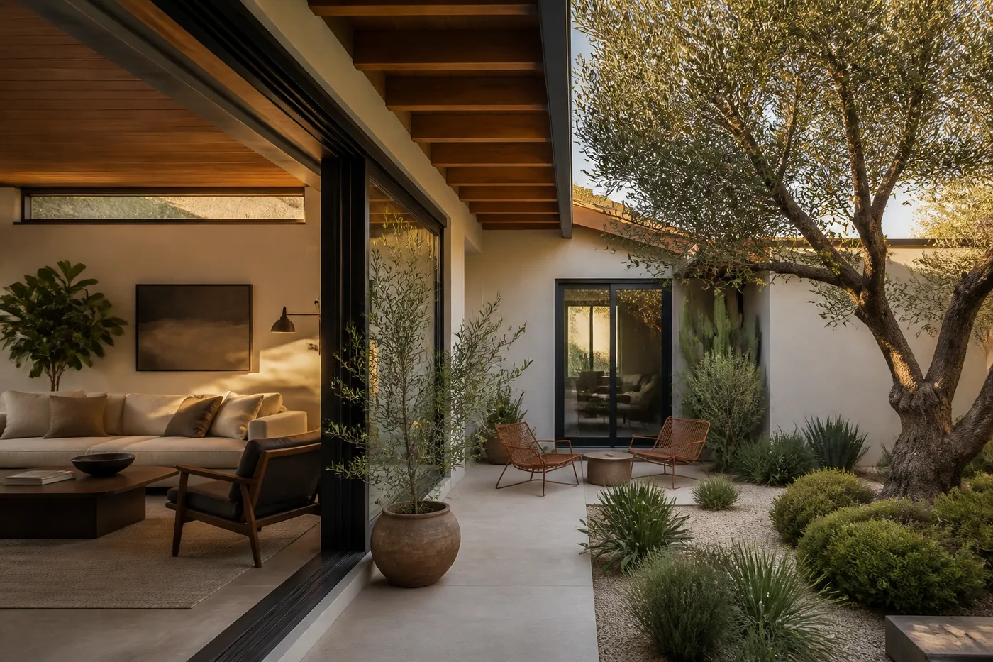 Architectural concept visualization of an indoor-outdoor residential addition