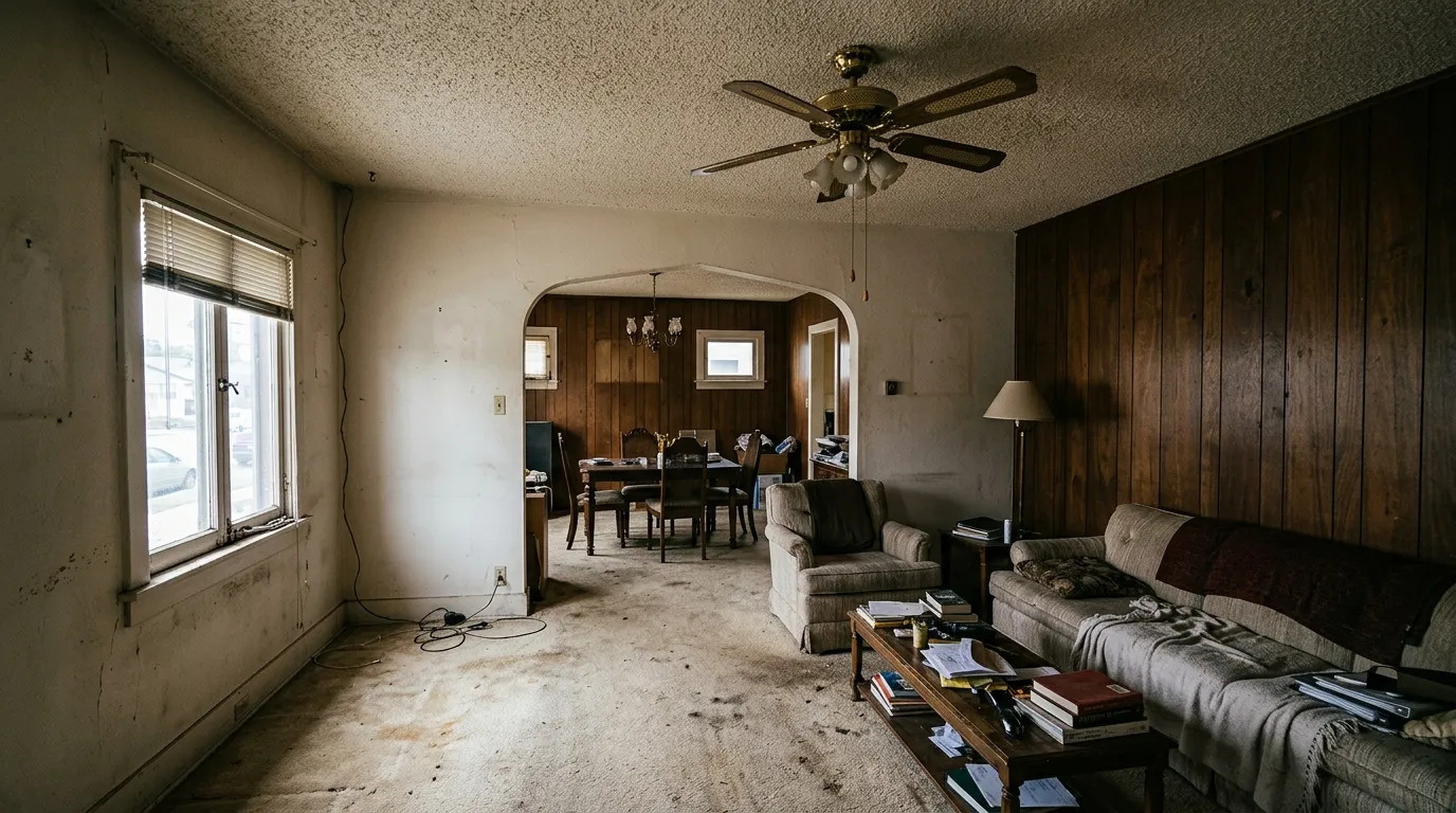 Dark 1920s Bungalow Prior to Wall Removal